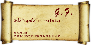 Gáspár Fulvia névjegykártya